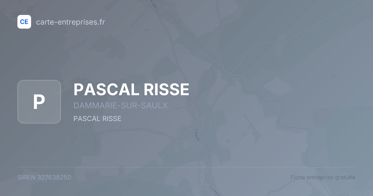 PASCAL RISSE — 327638250 — fiche entreprise