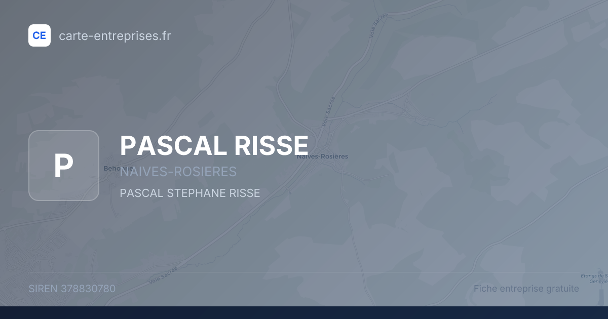 PASCAL RISSE — 378830780 — fiche entreprise