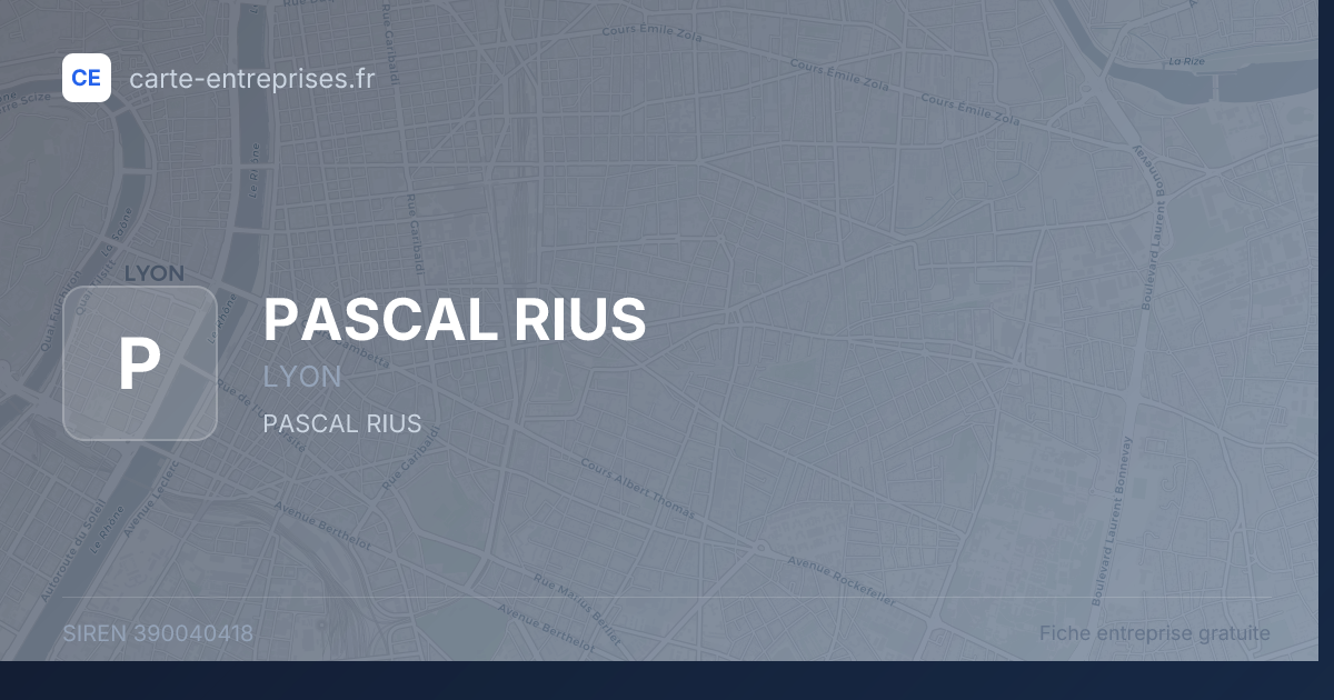 PASCAL RIUS — 390040418 — fiche entreprise