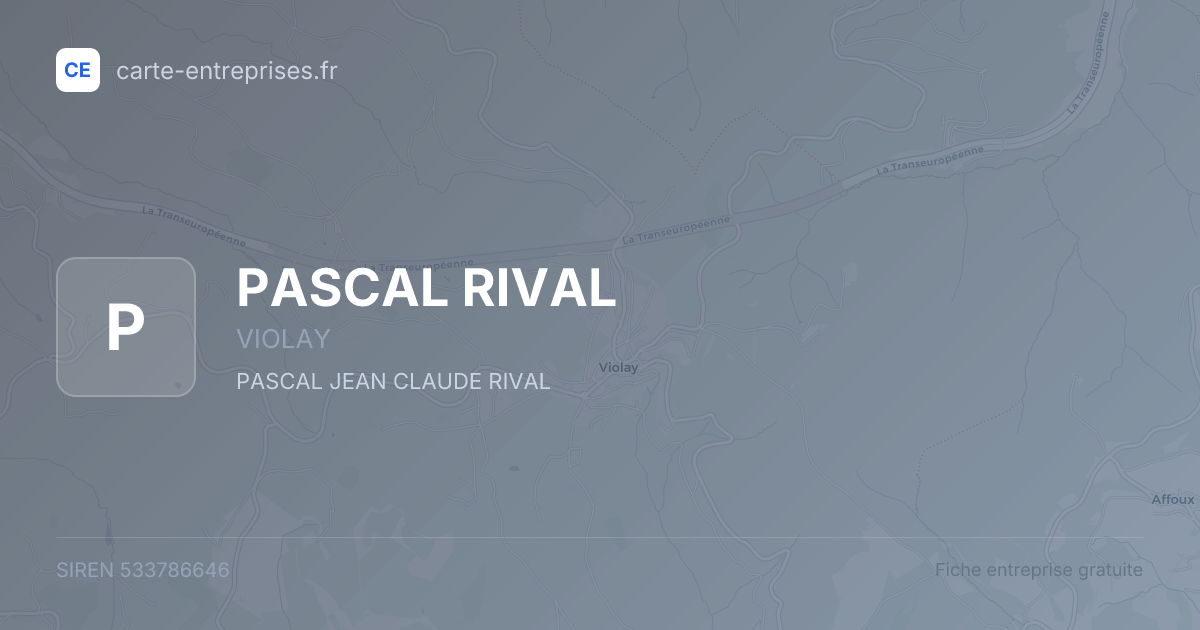 PASCAL RIVAL — 533786646 — fiche entreprise