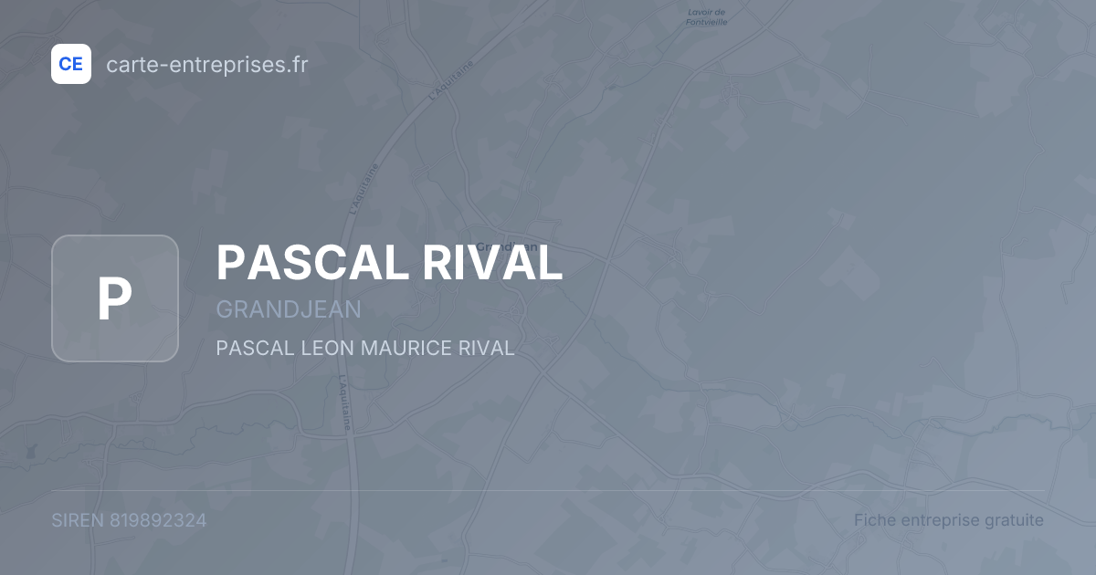 PASCAL RIVAL — 819892324 — fiche entreprise