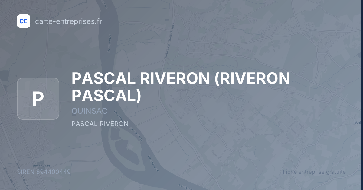 PASCAL RIVERON (RIVERON PASCAL) — 894400449 — fiche entreprise