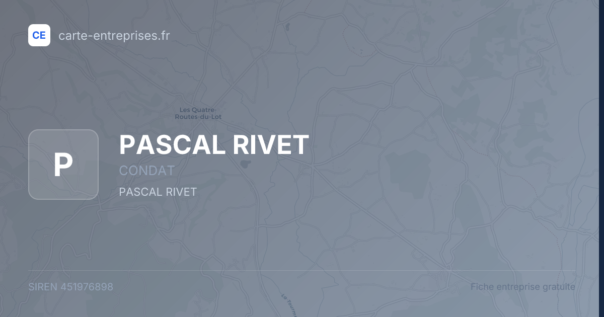 PASCAL RIVET — 451976898 — fiche entreprise