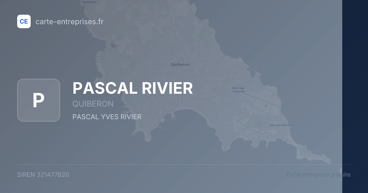 PASCAL RIVIER — 321477820 — fiche entreprise