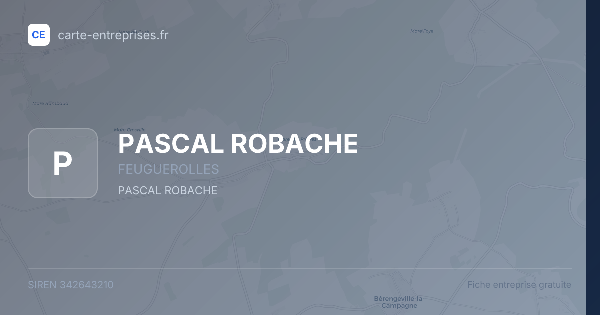 PASCAL ROBACHE — 342643210 — fiche entreprise