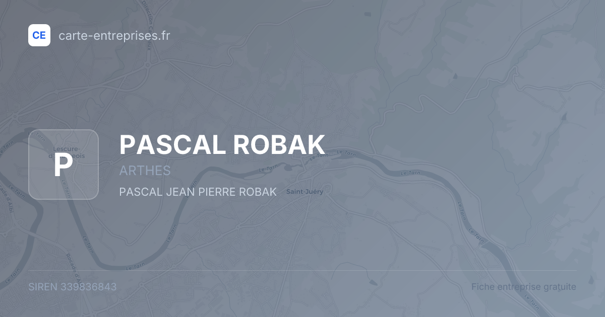 PASCAL ROBAK — 339836843 — fiche entreprise