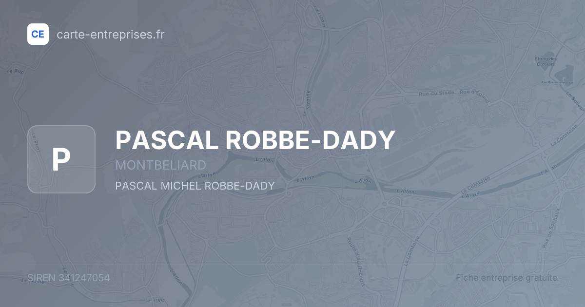 PASCAL ROBBE-DADY — 341247054 — fiche entreprise