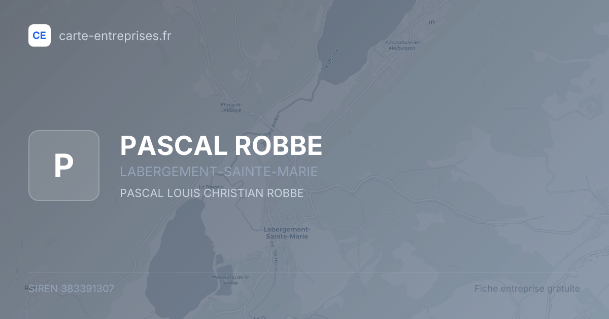 PASCAL ROBBE — 383391307 — fiche entreprise