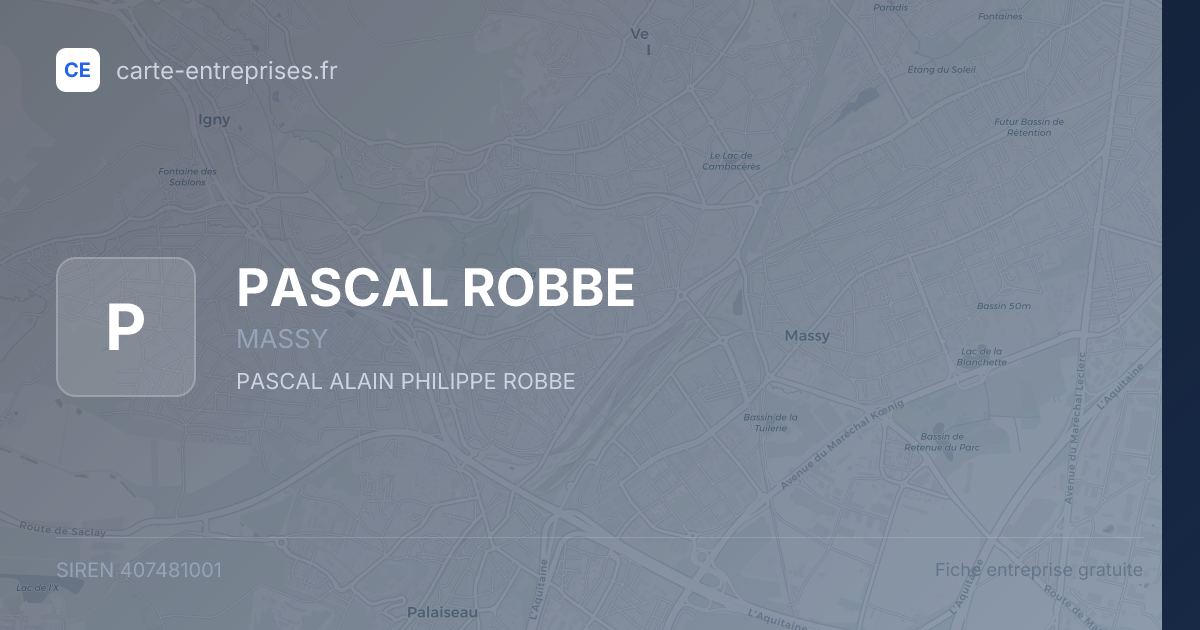PASCAL ROBBE — 407481001 — fiche entreprise