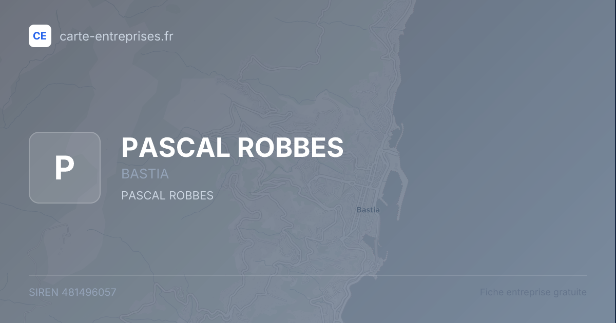 PASCAL ROBBES — 481496057 — fiche entreprise