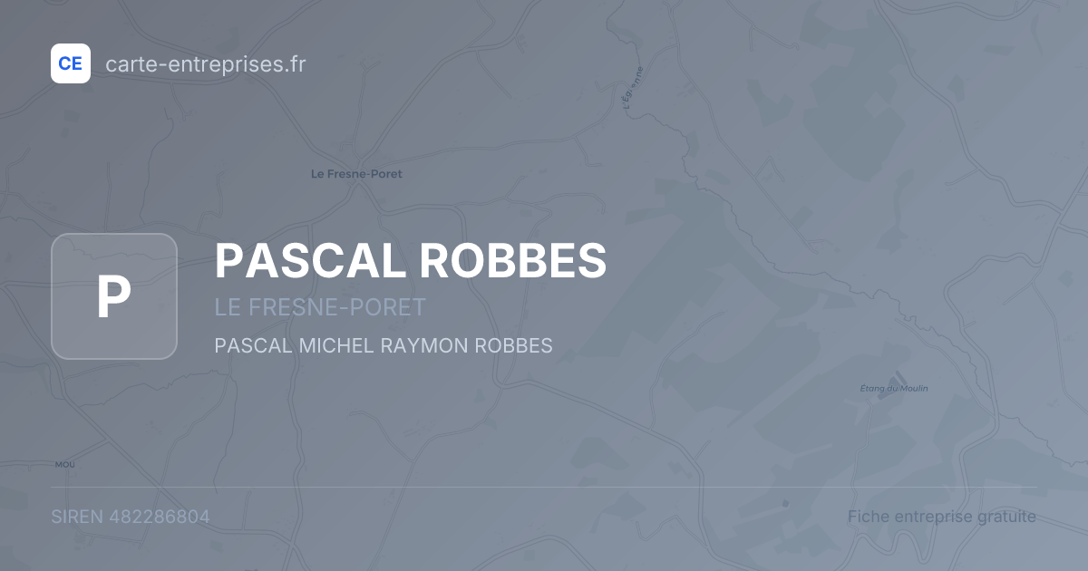 PASCAL ROBBES — 482286804 — fiche entreprise