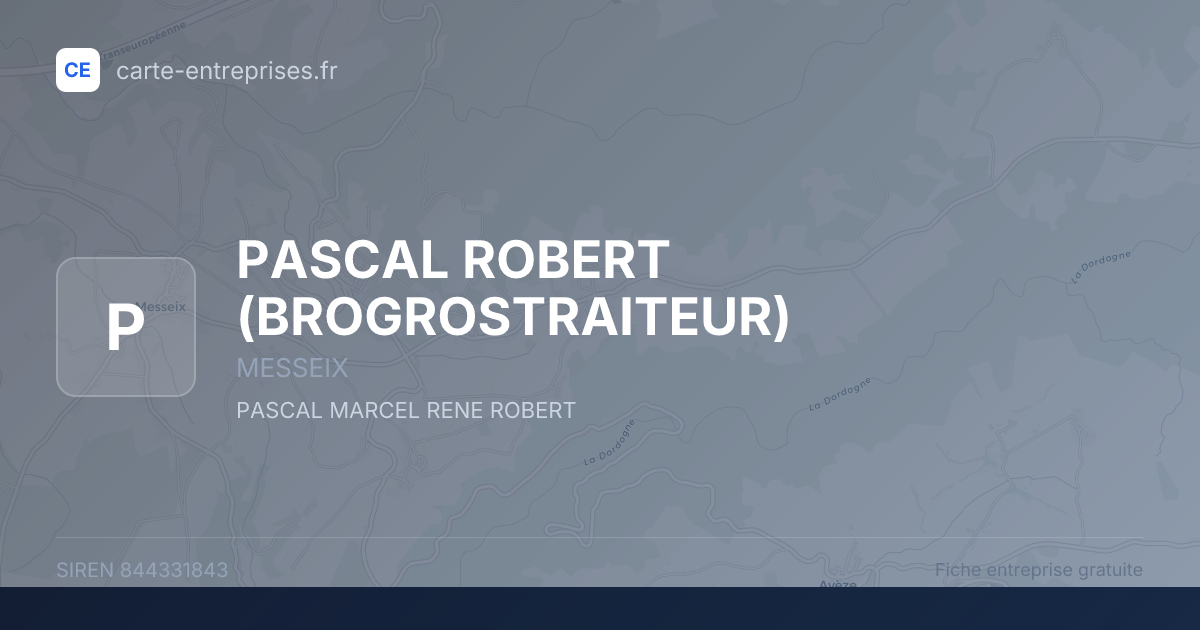 PASCAL ROBERT (BROGROSTRAITEUR) — 844331843 — fiche entreprise