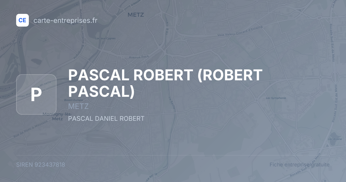 PASCAL ROBERT (ROBERT PASCAL) — 923437818 — fiche entreprise