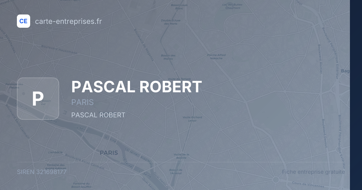 PASCAL ROBERT — 321698177 — fiche entreprise