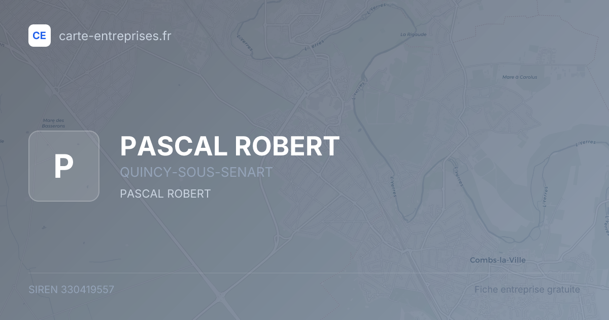 PASCAL ROBERT — 330419557 — fiche entreprise
