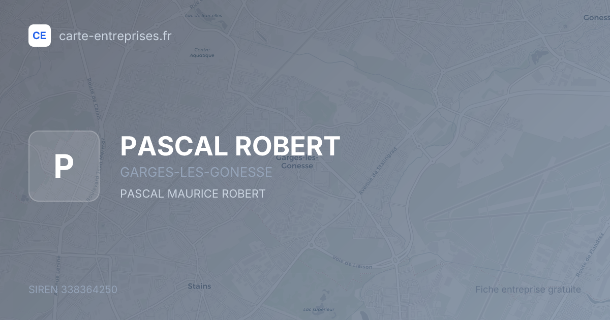 PASCAL ROBERT — 338364250 — fiche entreprise