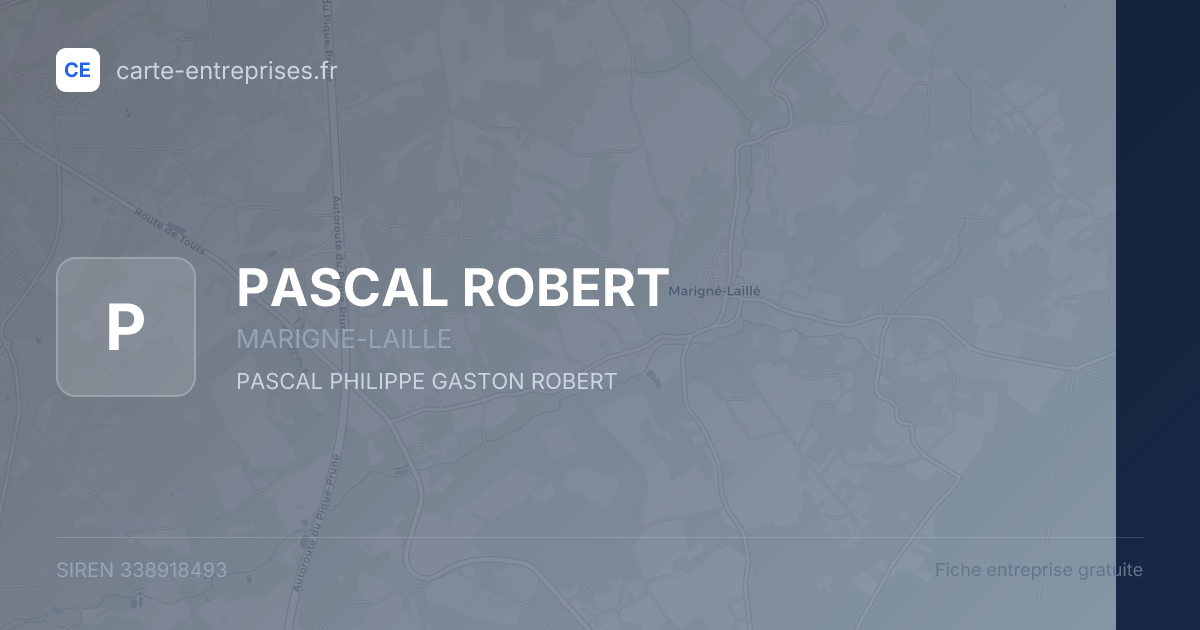 PASCAL ROBERT — 338918493 — fiche entreprise