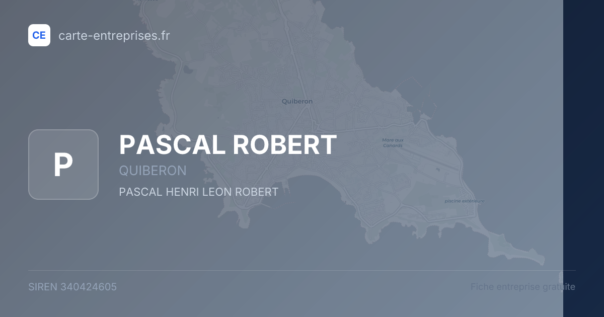 PASCAL ROBERT — 340424605 — fiche entreprise