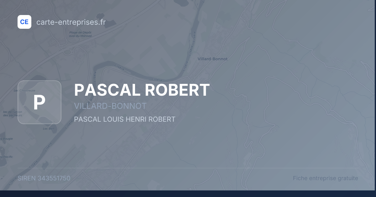PASCAL ROBERT — 343551750 — fiche entreprise