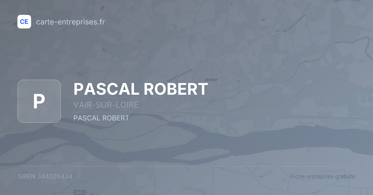 PASCAL ROBERT — 344326434 — fiche entreprise
