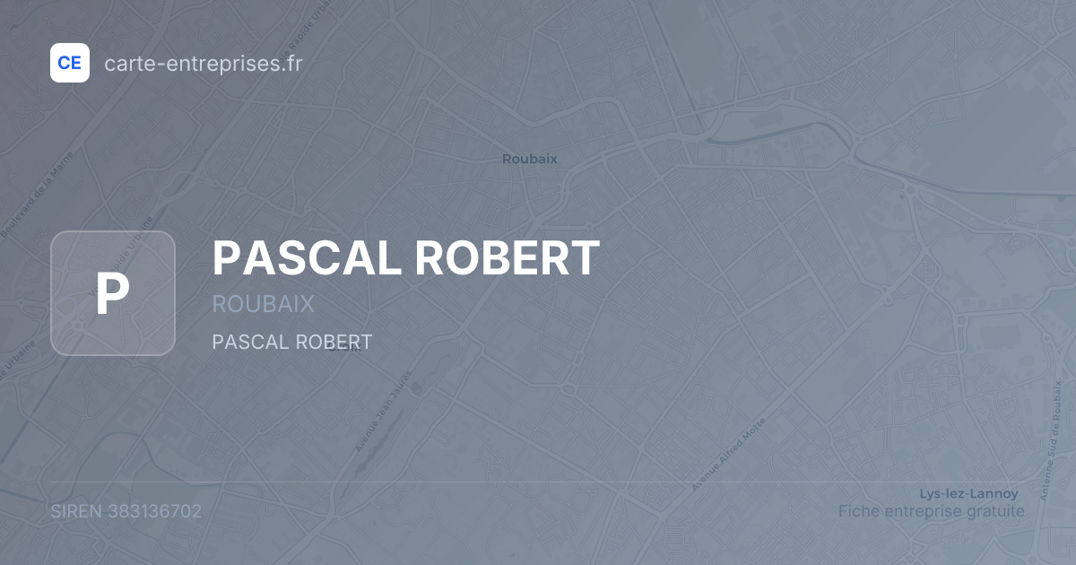 PASCAL ROBERT — 383136702 — fiche entreprise