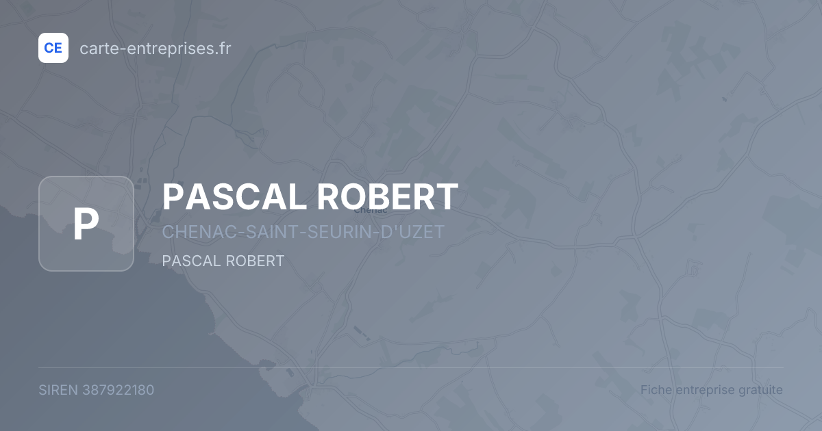 PASCAL ROBERT — 387922180 — fiche entreprise