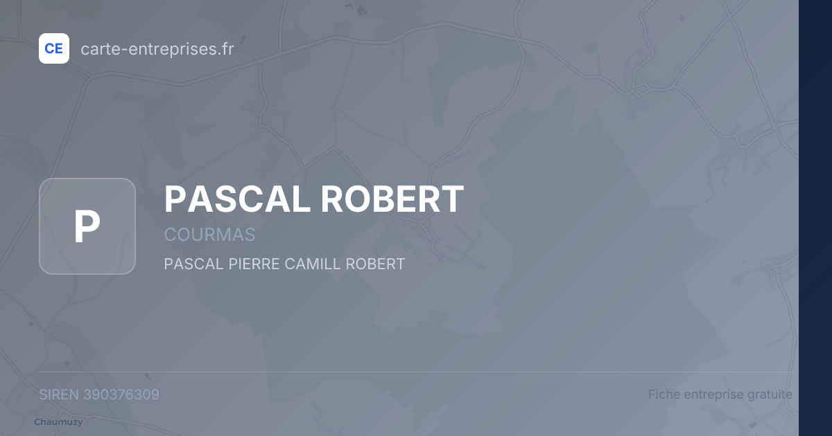 PASCAL ROBERT — 390376309 — fiche entreprise