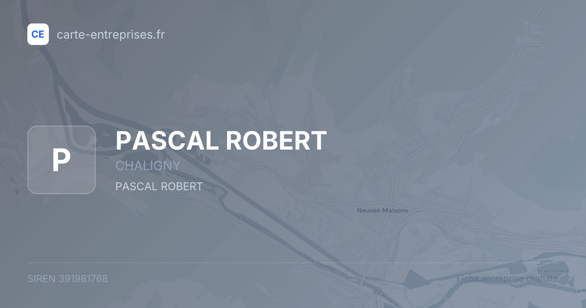 PASCAL ROBERT — 391981768 — fiche entreprise