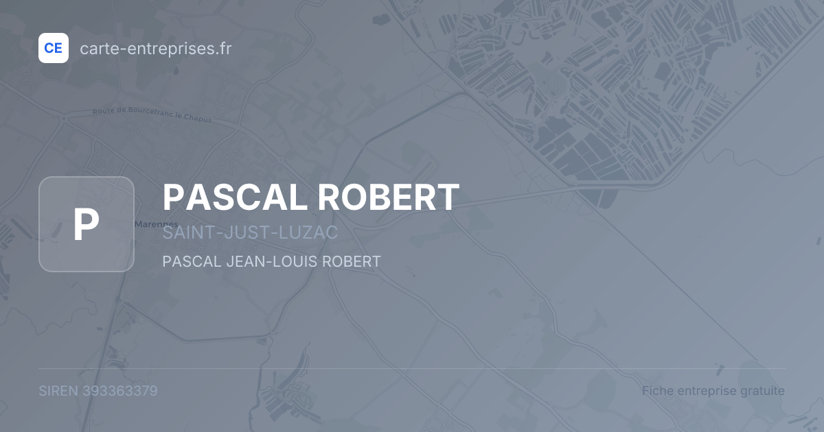 PASCAL ROBERT — 393363379 — fiche entreprise