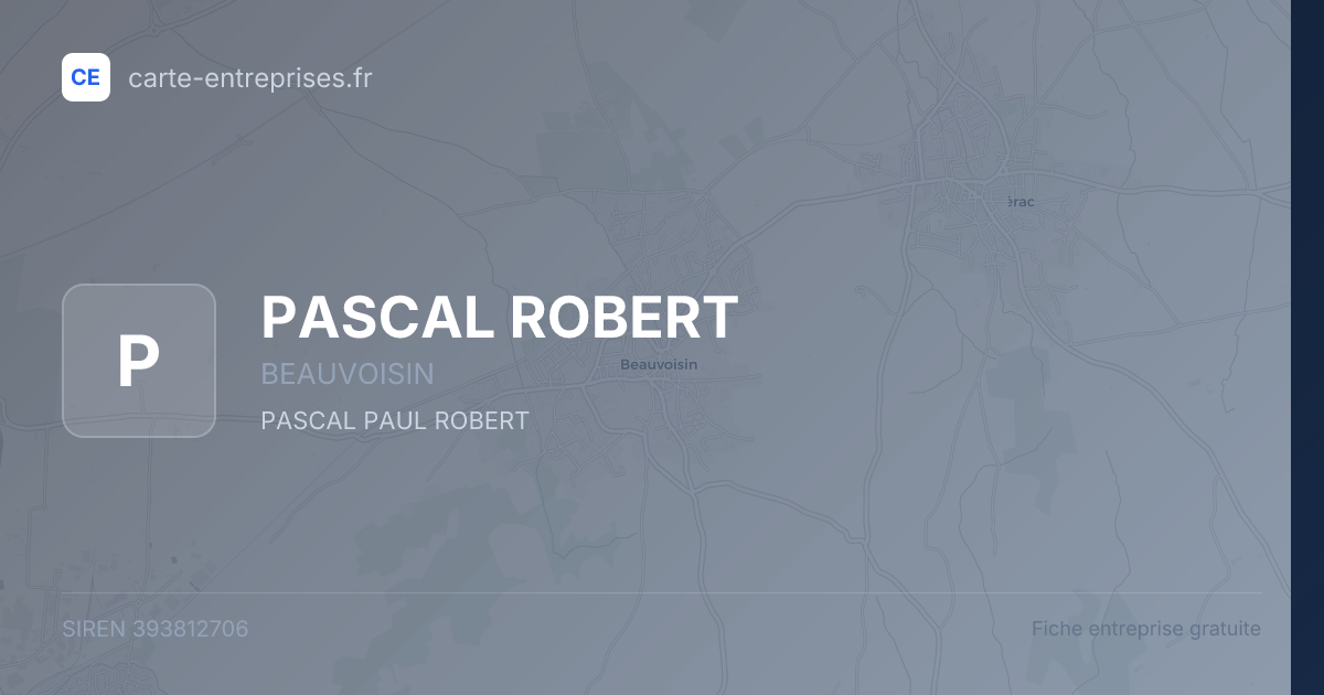 PASCAL ROBERT — 393812706 — fiche entreprise