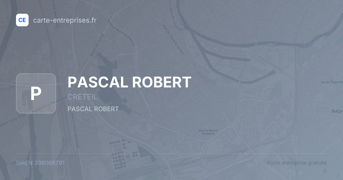 PASCAL ROBERT — 398068791 — fiche entreprise
