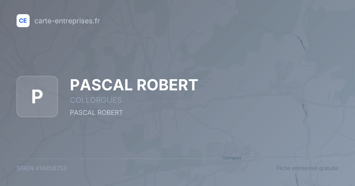 PASCAL ROBERT — 414858753 — fiche entreprise