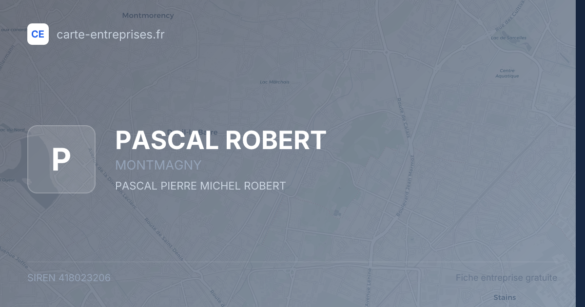 PASCAL ROBERT — 418023206 — fiche entreprise