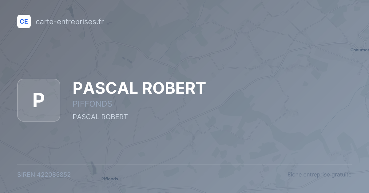 PASCAL ROBERT — 422085852 — fiche entreprise