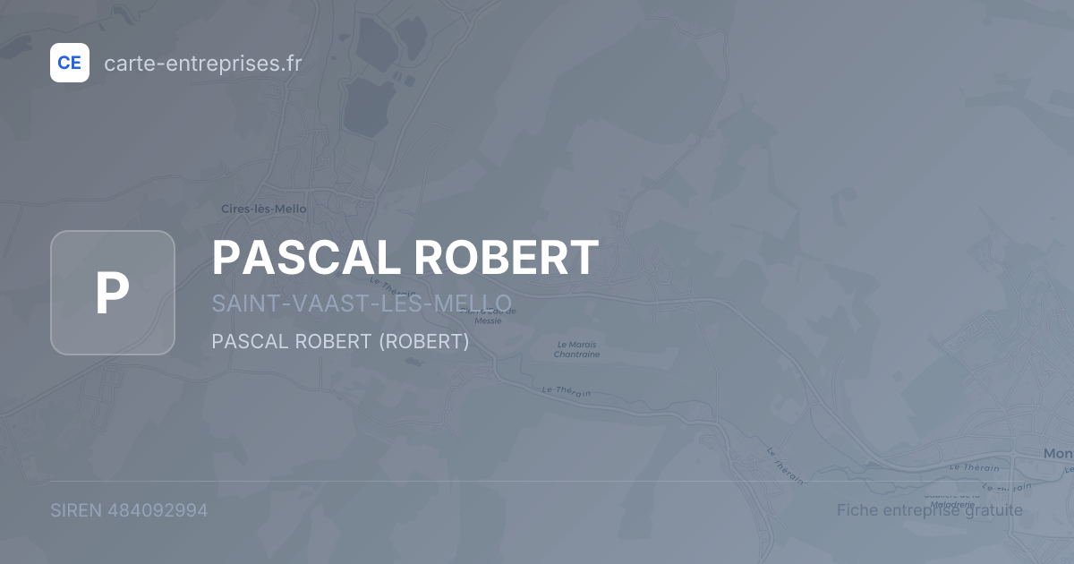 PASCAL ROBERT — 484092994 — fiche entreprise