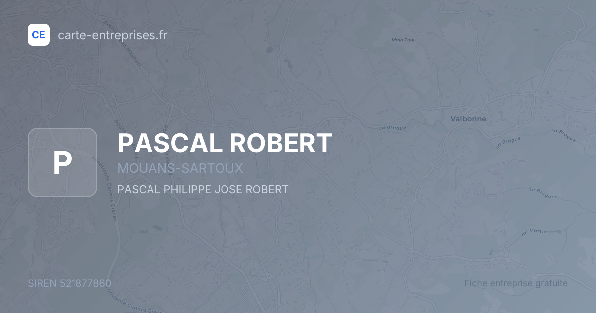 PASCAL ROBERT — 521877860 — fiche entreprise