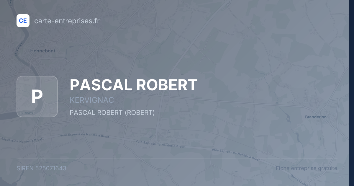PASCAL ROBERT — 525071643 — fiche entreprise
