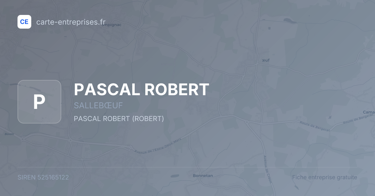 PASCAL ROBERT — 525165122 — fiche entreprise