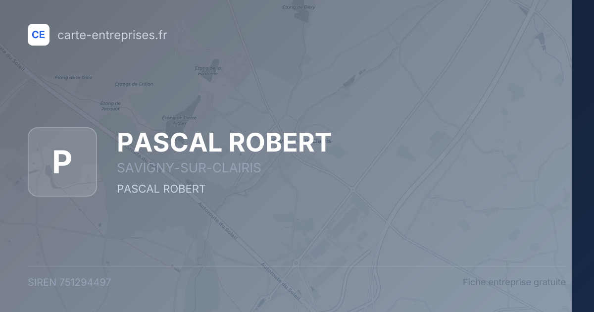 PASCAL ROBERT — 751294497 — fiche entreprise