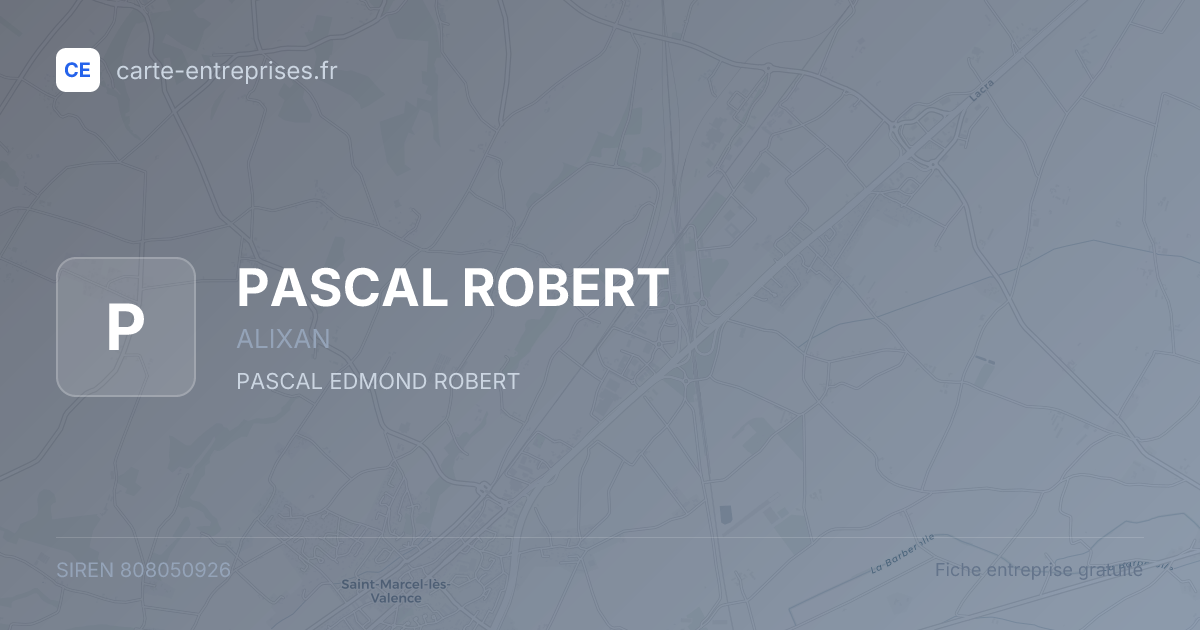 PASCAL ROBERT — 808050926 — fiche entreprise