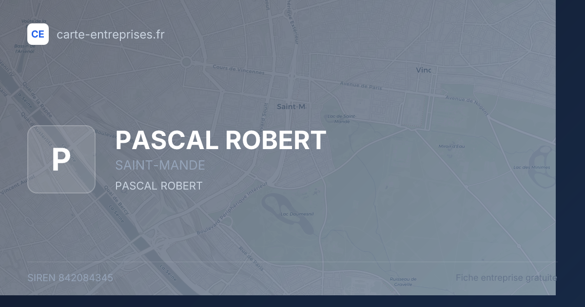 PASCAL ROBERT — 842084345 — fiche entreprise
