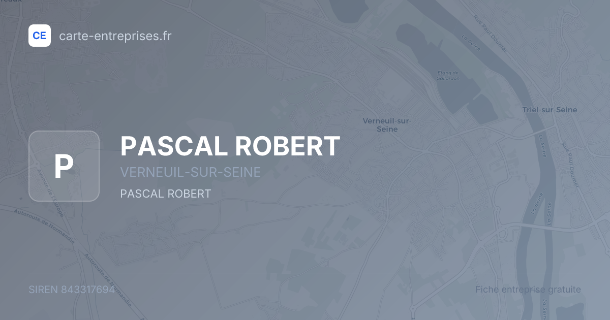 PASCAL ROBERT — 843317694 — fiche entreprise