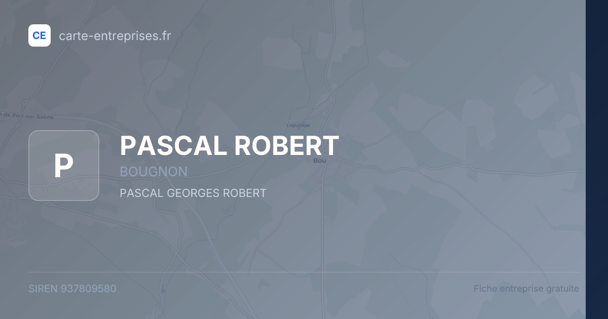 PASCAL ROBERT — 937809580 — fiche entreprise