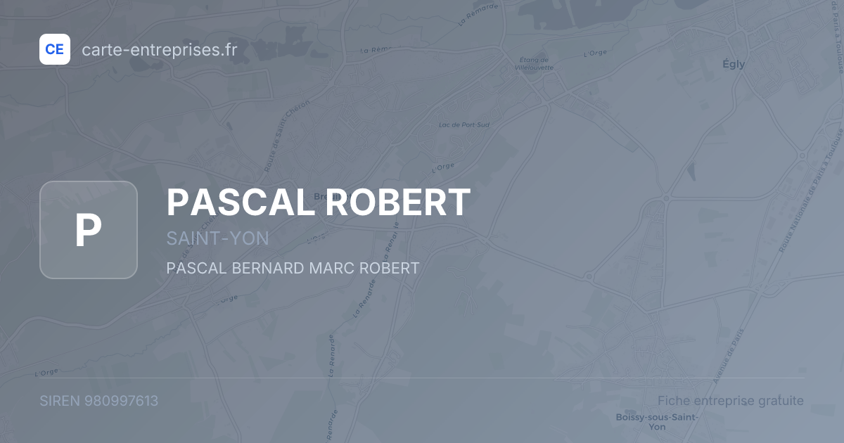 PASCAL ROBERT — 980997613 — fiche entreprise