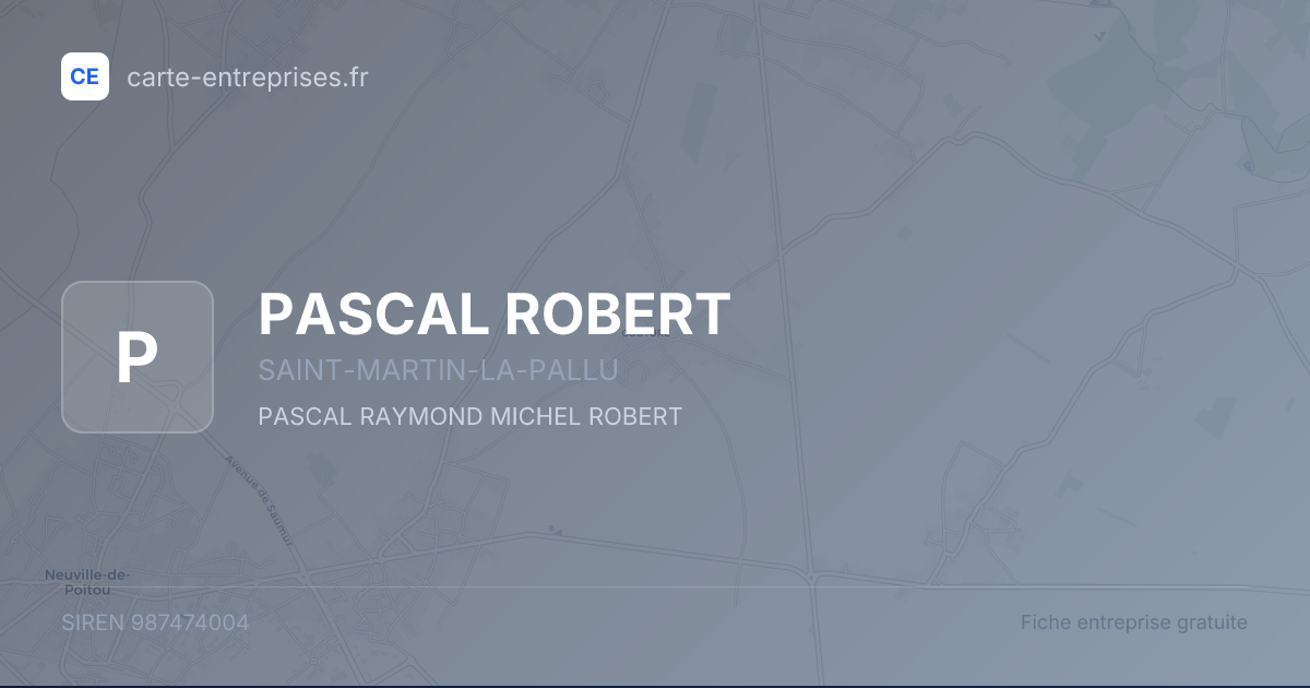 PASCAL ROBERT — 987474004 — fiche entreprise