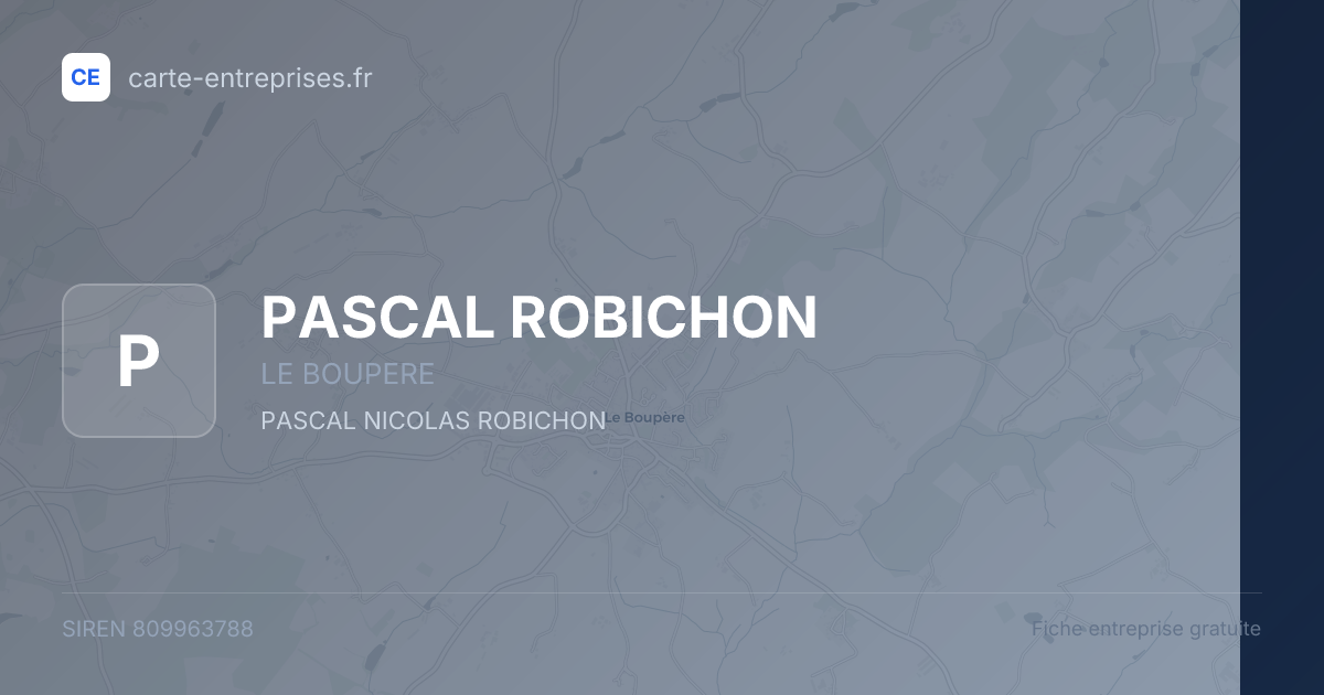 PASCAL ROBICHON — 809963788 — fiche entreprise