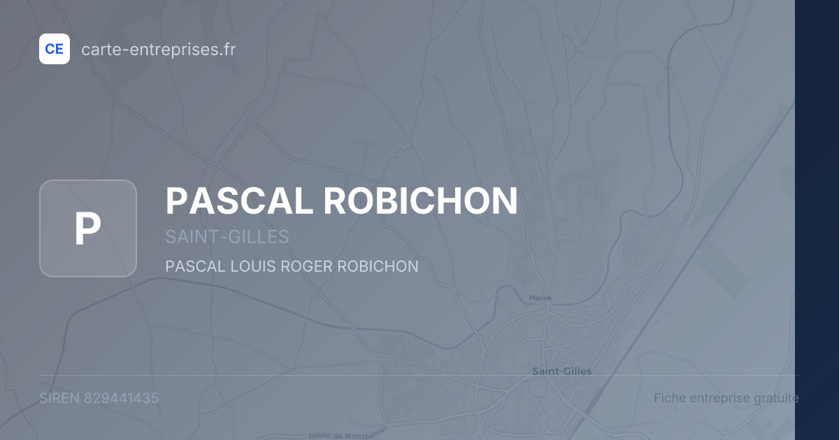 PASCAL ROBICHON — 829441435 — fiche entreprise