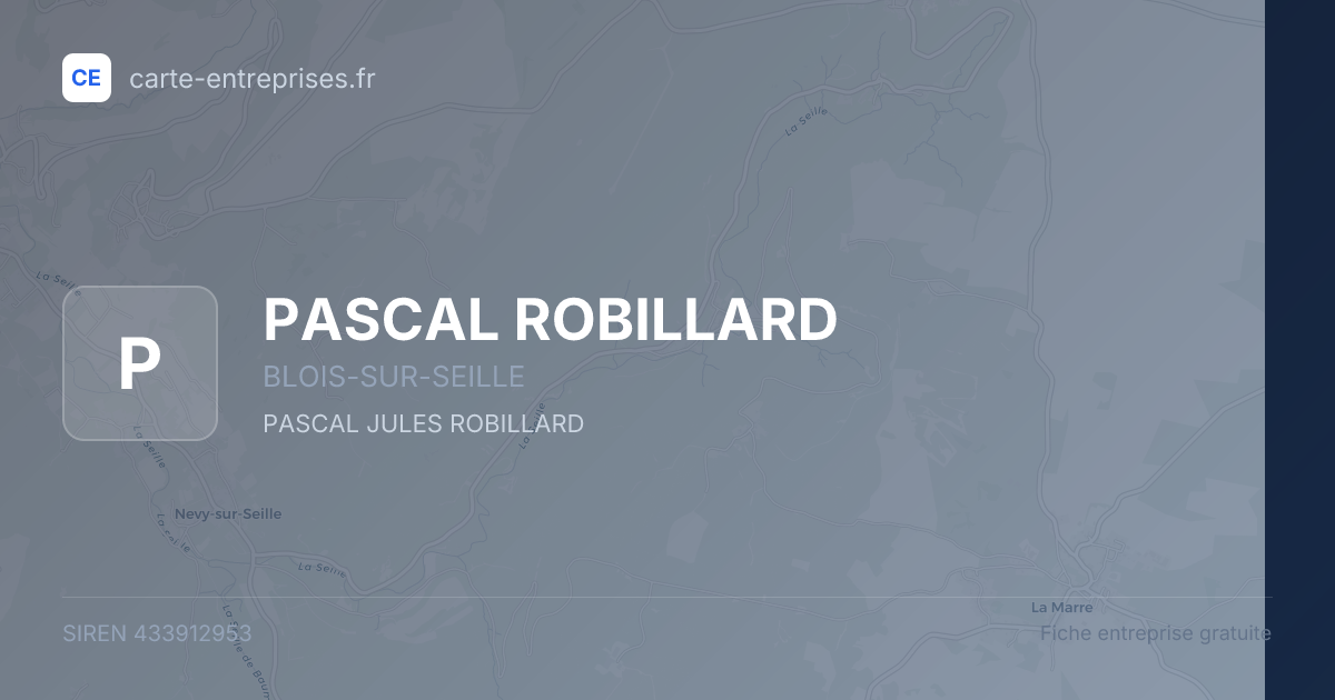 PASCAL ROBILLARD — 433912953 — fiche entreprise