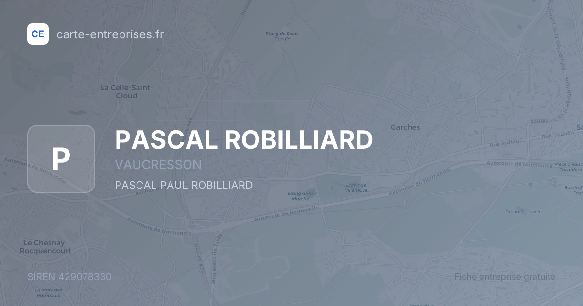 PASCAL ROBILLIARD — 429078330 — fiche entreprise