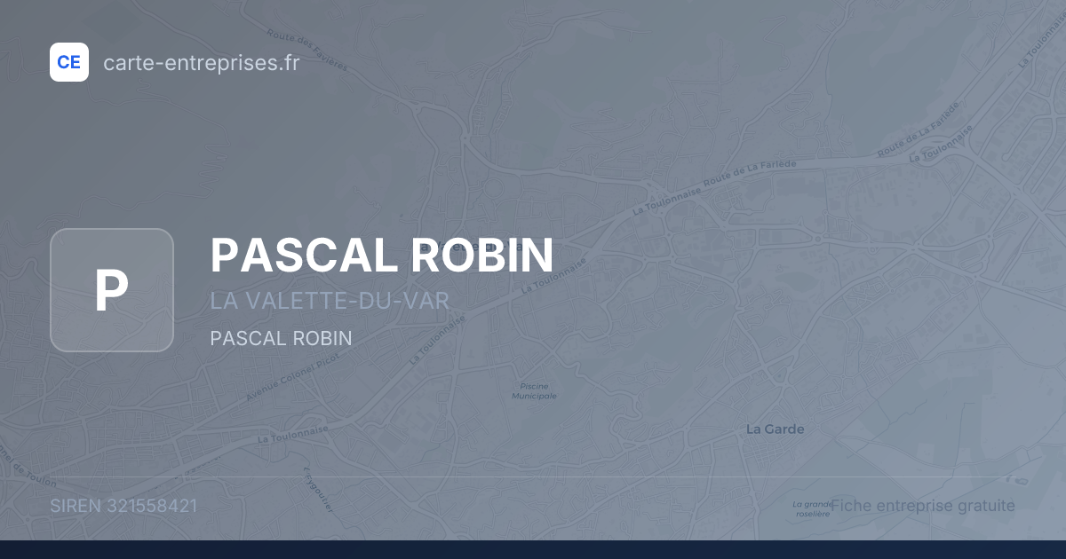 PASCAL ROBIN — 321558421 — fiche entreprise